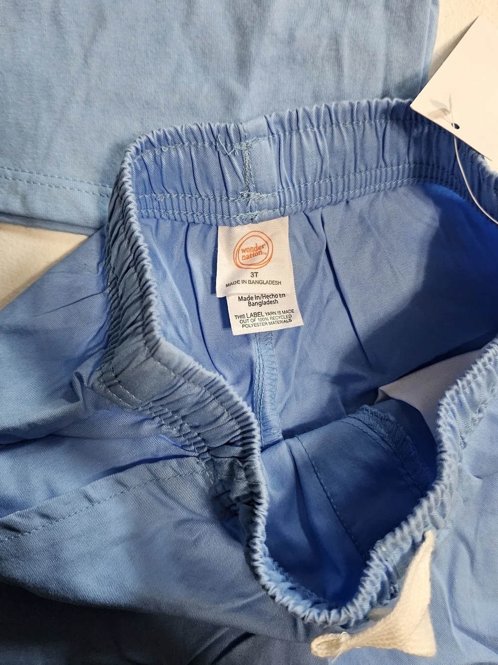 wonder nation Light Blue Elastic Waist Toddler Shorts